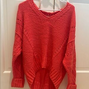 Oversized Cozy Coral Knit Sweater